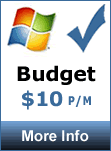 The Budget plan, 10 emails or google apps, 100 meg space, 500 meg bandwidth.